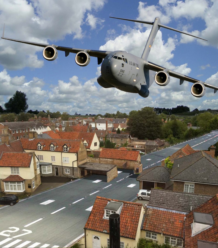 C-17 runway and houses